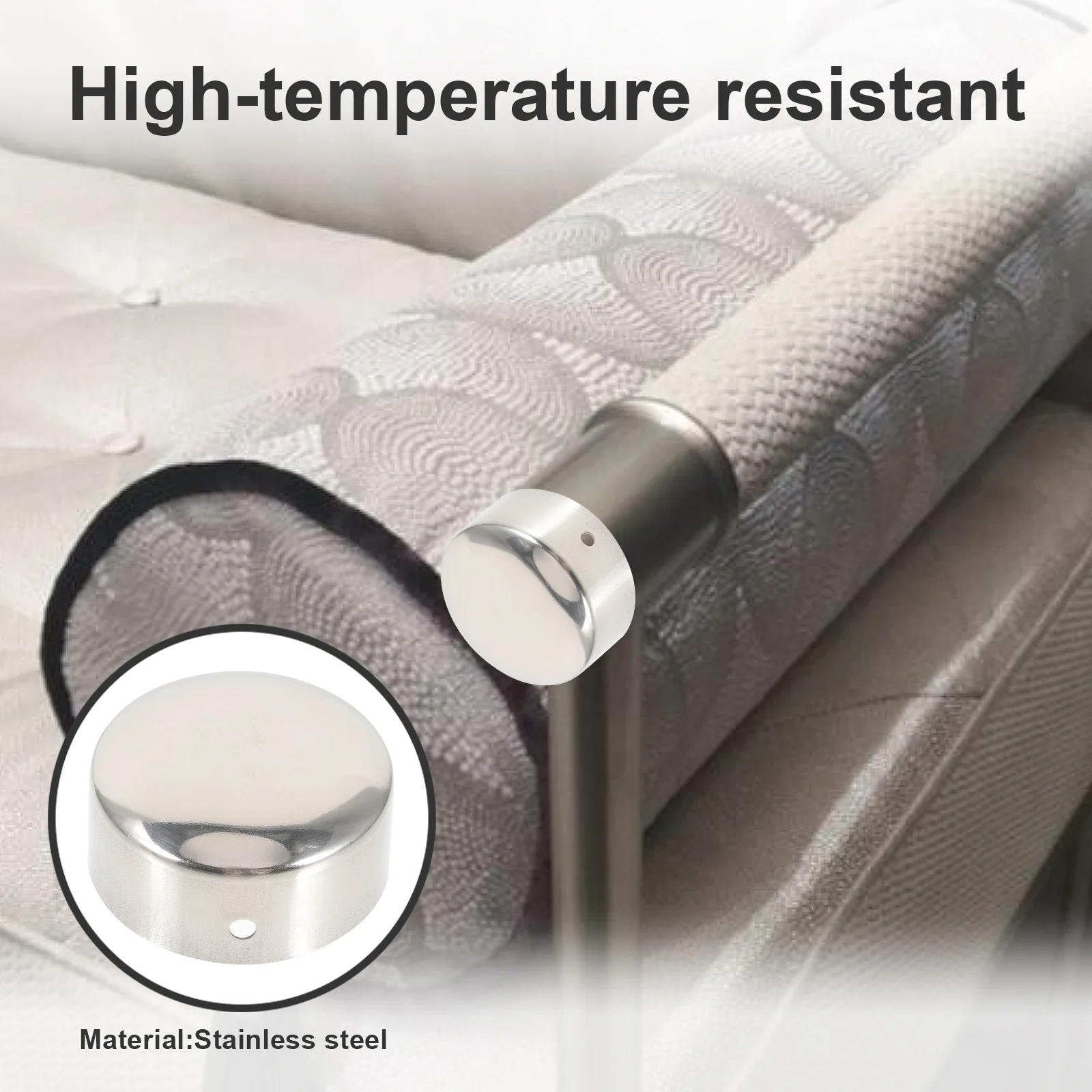 2 Pcs Handrail Extension Connector Glass End Cap Support Stainless Steel Tube Protector