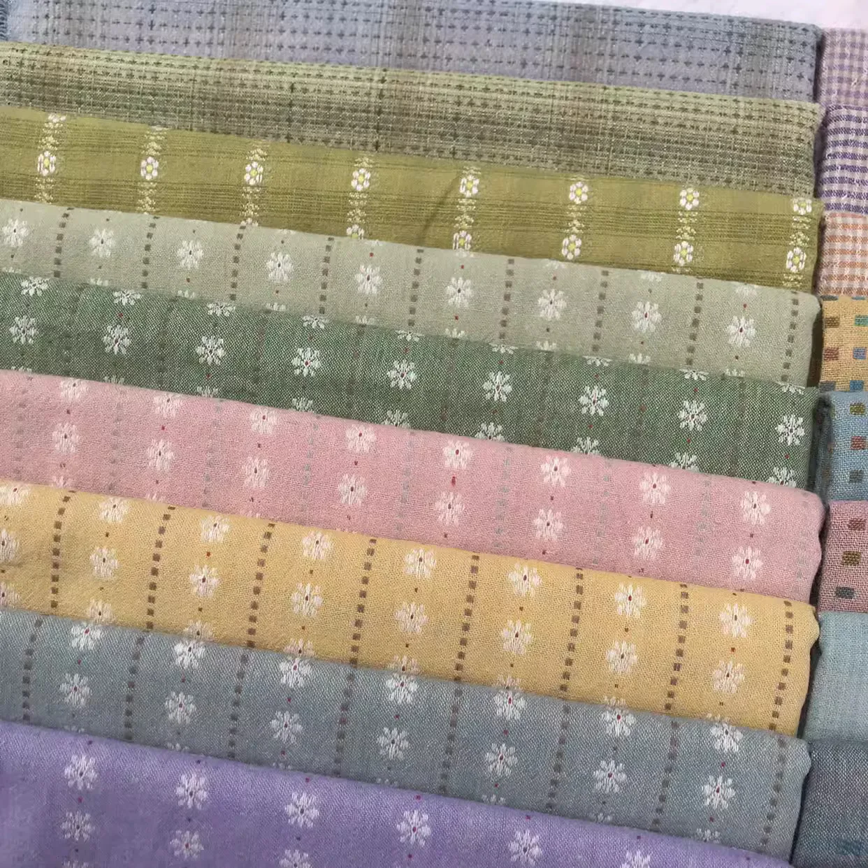 50*55cm DIY Japan Little Cloth group Yarn-dyed fabric,for sewing Handmade Patchwork Quilting , stripe dot Random japanese