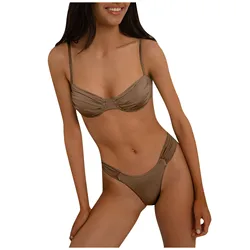 Sexy Women Bikini Brazilian Swimsuit Push-Up Bra Bikini Set Two Piece Swimwear High Cut Bathing Suit Beachwear Lace Up Bikini