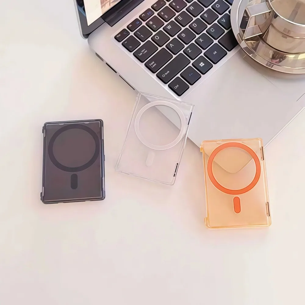 Transparent For MagSafe Card Sleeve Shockproof Phone Stand Function Magnetic Stand Card Holder Ultra-thin for Apple /iPhone