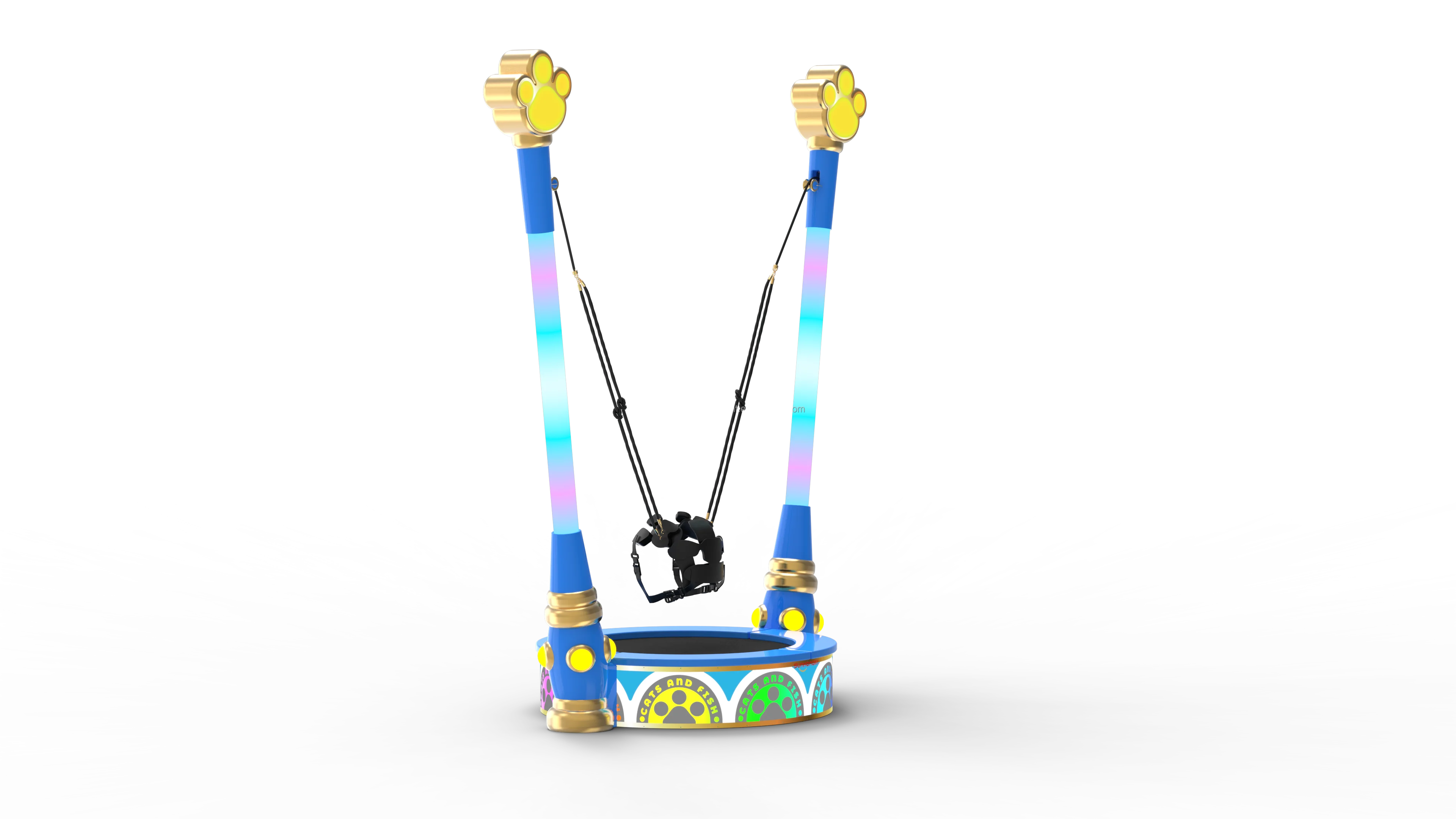 Single Player Bungee Jumping Trampoline Indoor & Outdoor Playground, Amusement Park Ride for Family Game Center