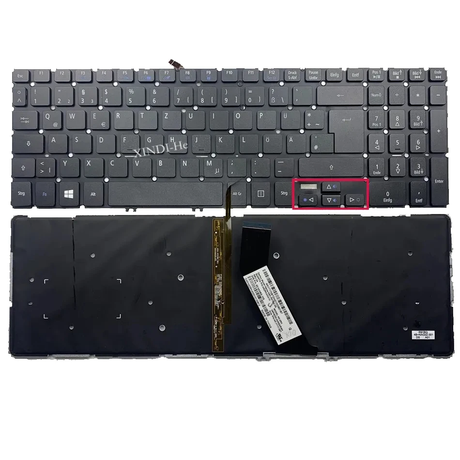 

Germany Backlit Keyboard for ACER Aspire V5-573PG V5-572 V5-572G V5-572P V5-572PG V5-573 V5-573G V5-573P GR Layout