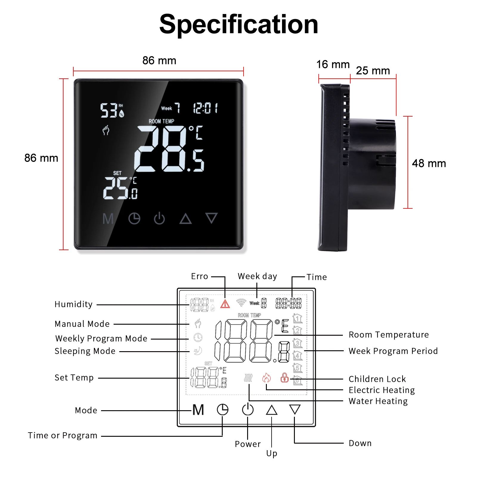 Bingoelec Tuya WiFi Heating Thermostat Smart Electric Water Floor Heating Temperature Controller for Google Home Alexa Alice