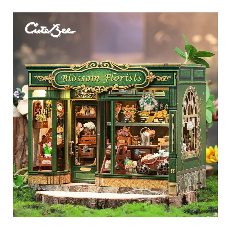 

CuteBee 2025 Новинка: 3D-пазл CWGB403 «Книжный уголок: Садовый домик» — деревянный миниатюрный домик-конструктор для взрослых