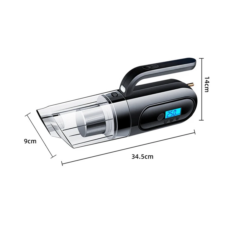 4 In 1 250W 25000PA Handheld Vacuum Cleaner With LED Light Powerful Vacuum Cleaner Wet&Dry Use For Auto Car Home