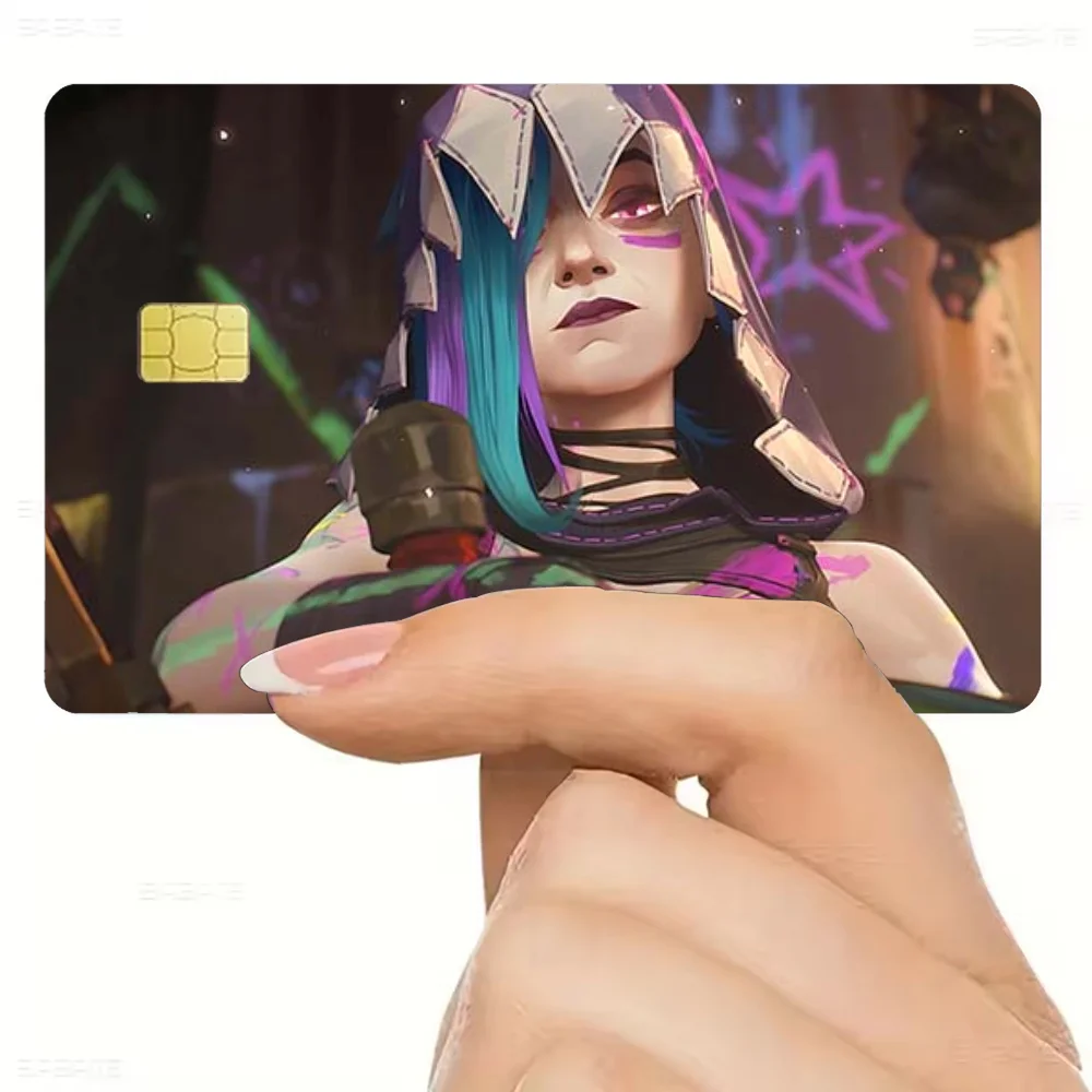 J-Jinx A-Arcane 2 Caitlyn Stickers Credit Card Visa Stickers Debit Bank Charge Card Bus Metro Waterproof Decal Decoration