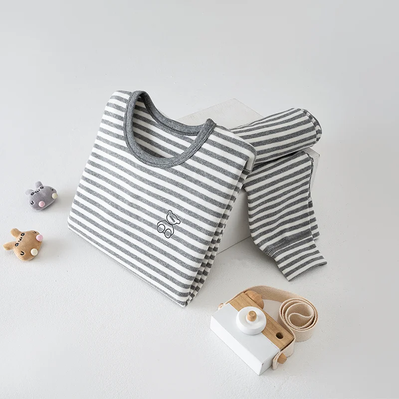 100% Cotton Children's Thermal Underwear Set Boys Girls Teenagers Long Wear Junior High School Students Autumn Winter 2-16 Years