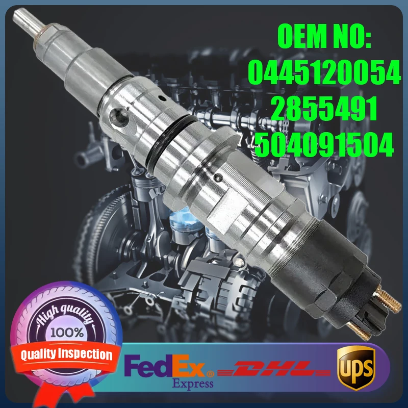 

New Fuel Common Rail Injector 0445120054 0986435545 2855491 504091504 for New Holland and Diesel Iveco