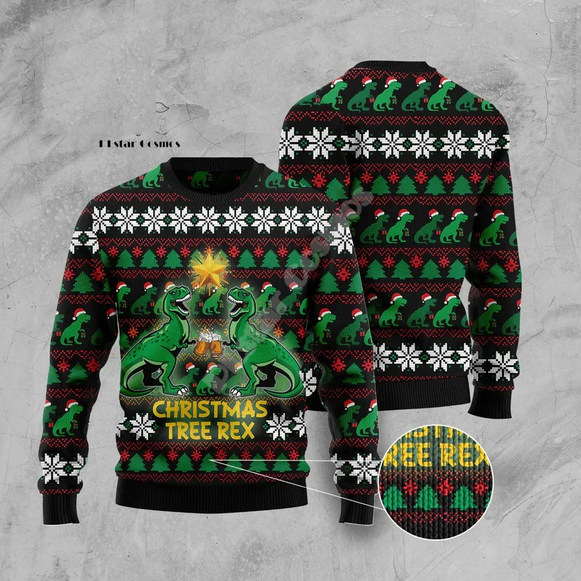 Christmas Santa Claus Cartoon Anime Graffiti Retro Winter Ugly Sweater 3DPrint Harajuku Pullover Casual Funny Long Sleeves X17