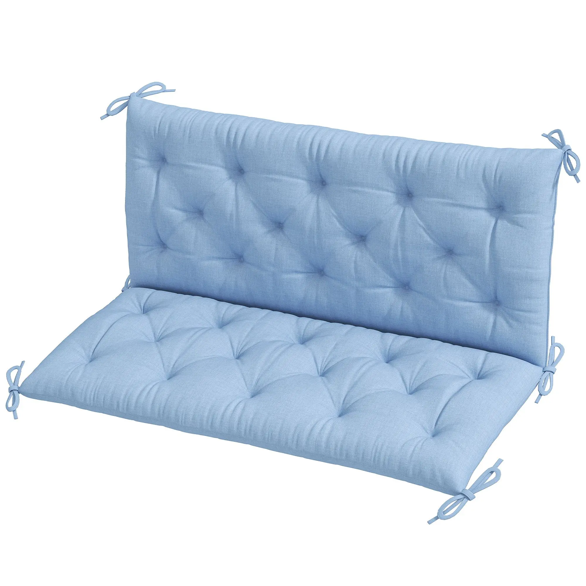 

For 2 Seater Garden Bench Cushion, Thick Outdoor Non-Slip 2 Seater Soft Pad With Backrest for Garden Patio, 47" x 43" x 5", Ligh