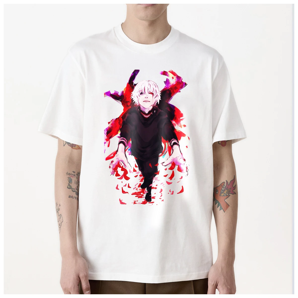 Anime Tokyo Ghoul Spider Lily Kane Kiken Graphic t shirt men Women Fashion 100% Cotton summer casual Streetwear Unisex O-NECK