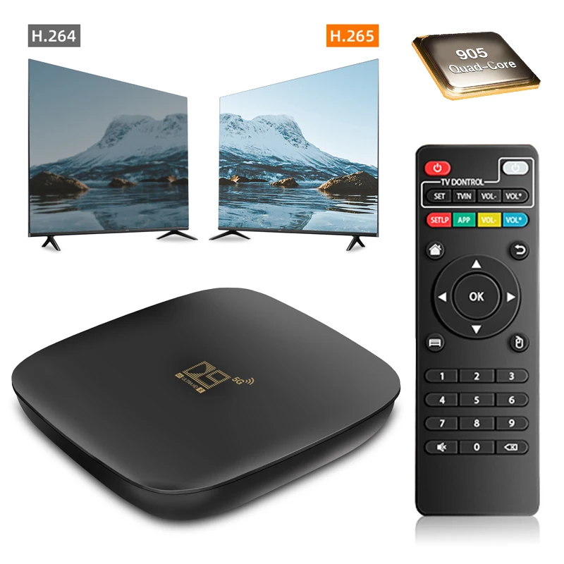 

D9 Amlogic S905 Quad core ARM Cortex-A53 Android 10.0 2GB 16GB 4K HDR BT4.1 WiFi 4G 5G Android TV Box PK Pro Media player TV box