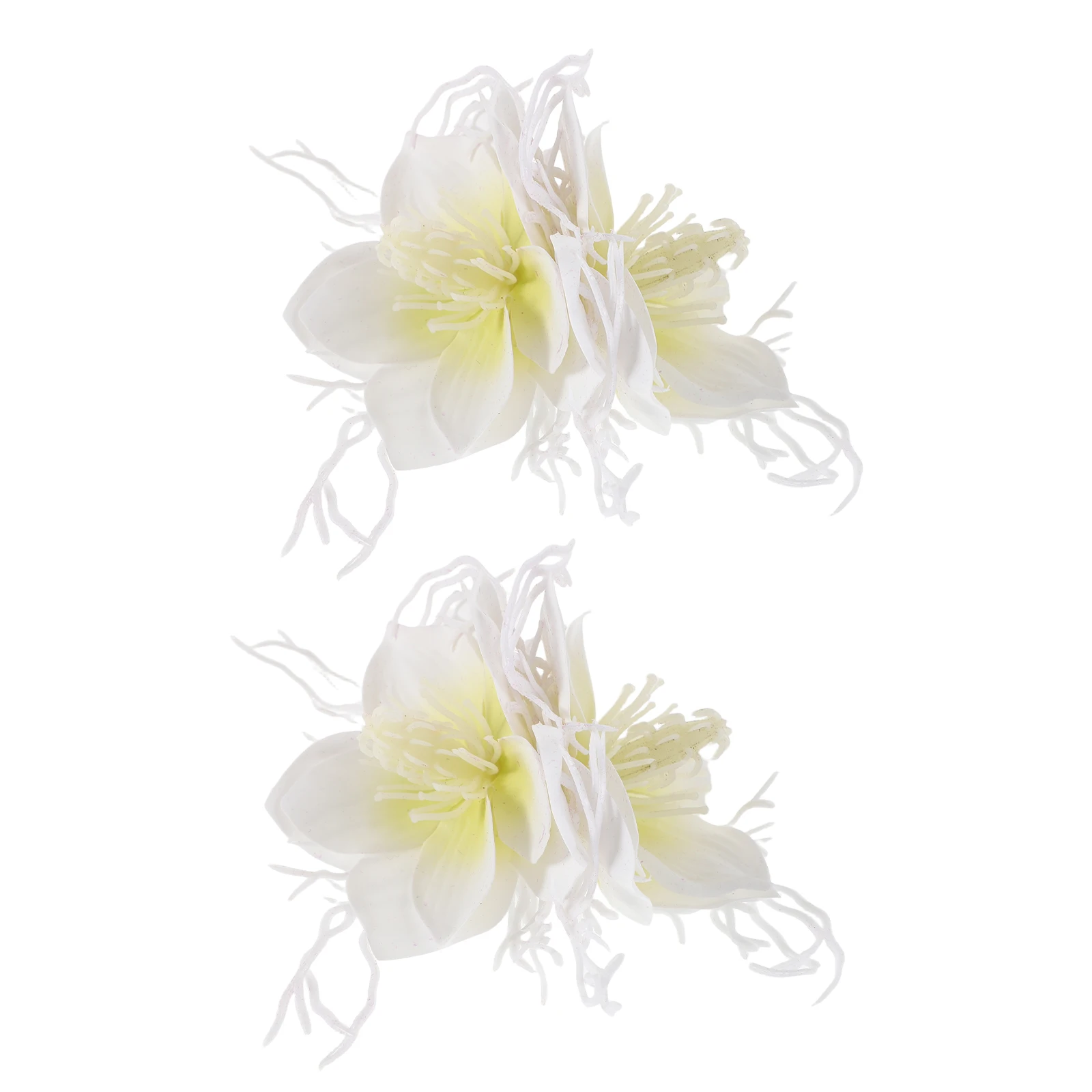 

2 pcs Flower Hair Clips Hawaiian Style Durable Lightweight Dragon Beard Material Soft Small Hair Claw Clip for Women Easy Match