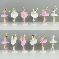 3p Cake Topper White Pink Ballerina Girl Doll Baby Shower Birthday Cake DIY Decorating Accessories Wedding Party Baking Supplies