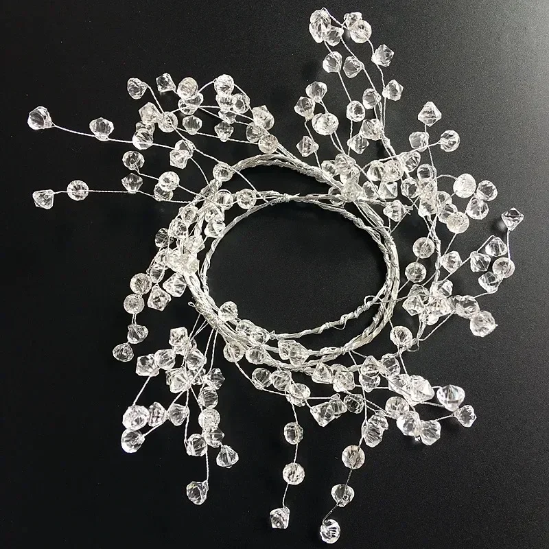 1.2m/2m Crystal Beads Wedding Hotel Decoration Diamond Pearl Rattan Holiday Decoration Home Decoration Party Supplies