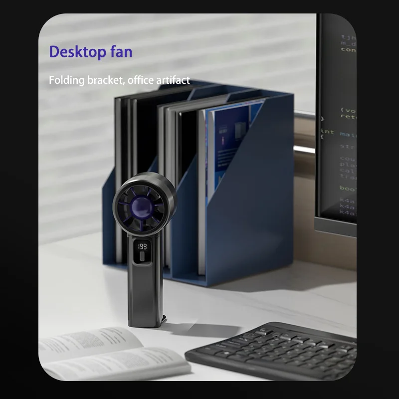 جديد 199 مستوى مروحة الرياح الرقمية Usb مروحة صغيرة أنيقة المحمولة طوي سطح المكتب مروحة تربو مع طاقة الرياح الكبيرة لصيف 2025