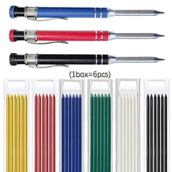 2.8mm Solid Carpenter Mechanical Pencil with Lead Deep Hole Marker with Built-In Sharpener for Carpenter Woodworking Architect