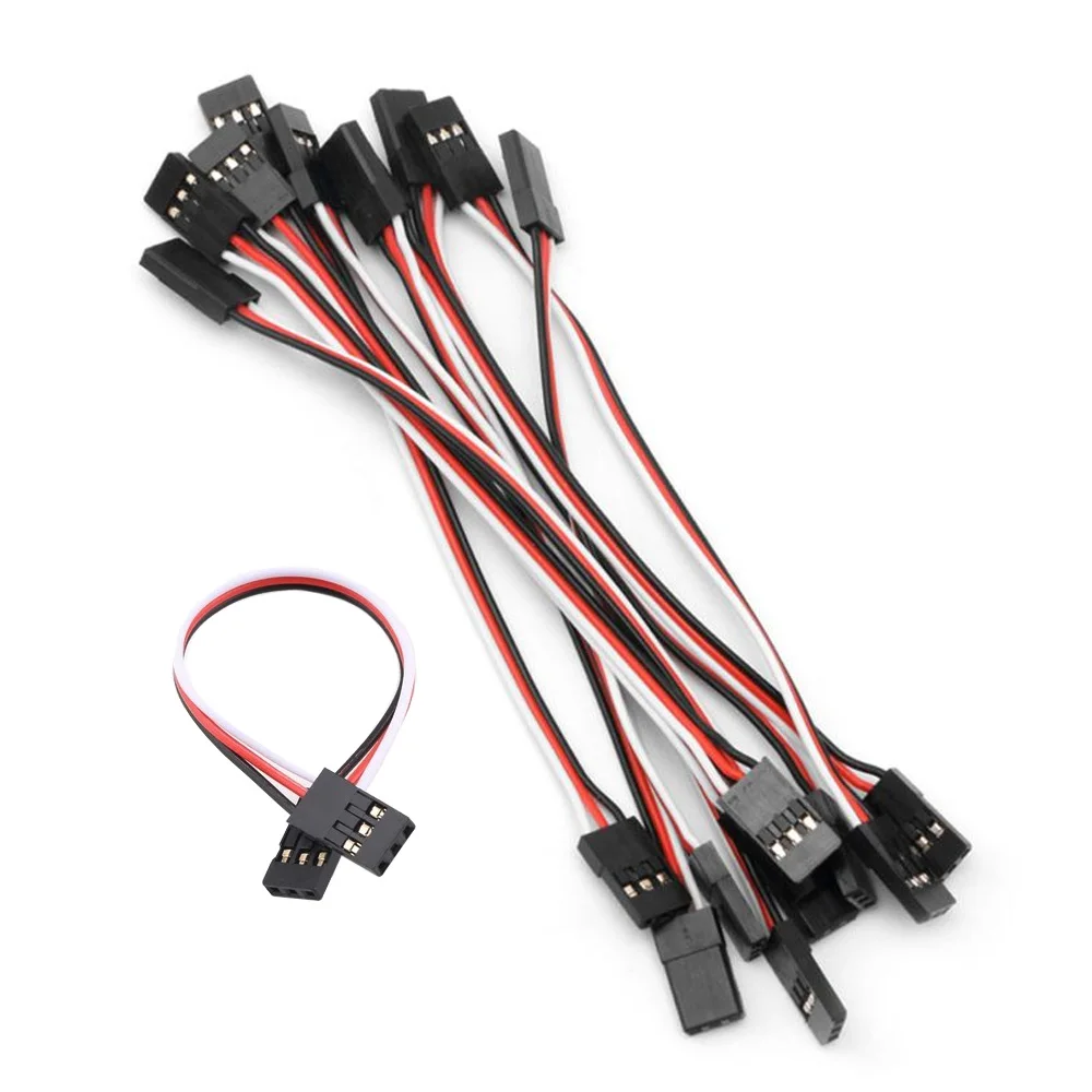 100 unids/lote de cables de extensión Servo de 100/150/200/300mm, Cable de plomo macho a macho para enchufe JR, Servo, Quadcopter, coche, camión, Juguetes