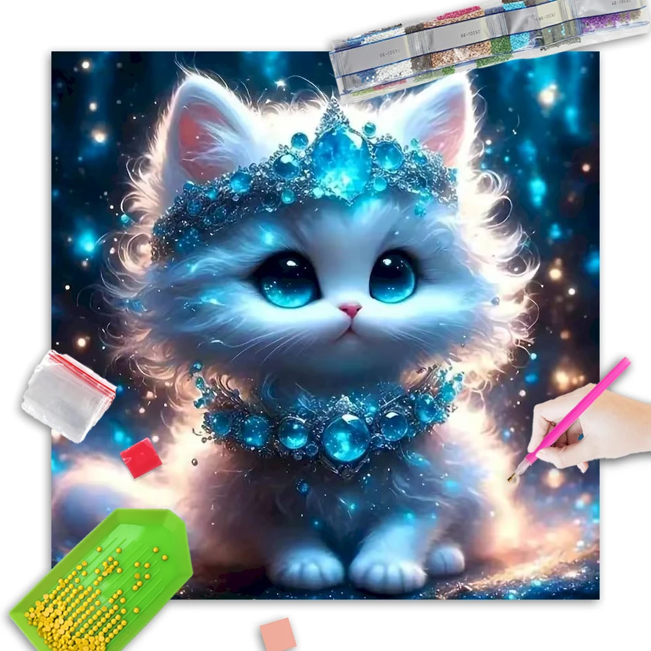 

GATYZTORY New Arrival Diamond Embroidery Cat Mosaic Animal DIY Acrylic Craft Supplies Diamond Painting Home Decoration
