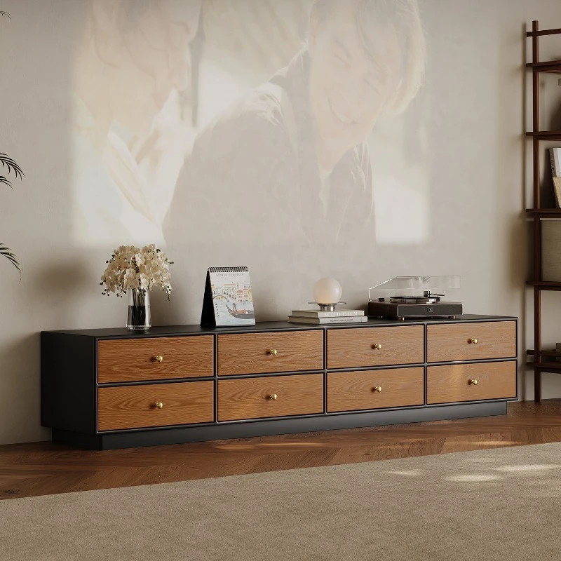 Floor-to-ceiling TV cabinet Storage locker Integrated antique TV cabinet