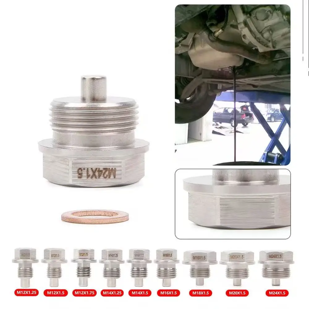

Magnetic Oil Drain Plug Stainless Steel Transmission Drain Bolt 5000GS High Strength Magnet Engine Oil Pan Screw M12 M14 M16 M20
