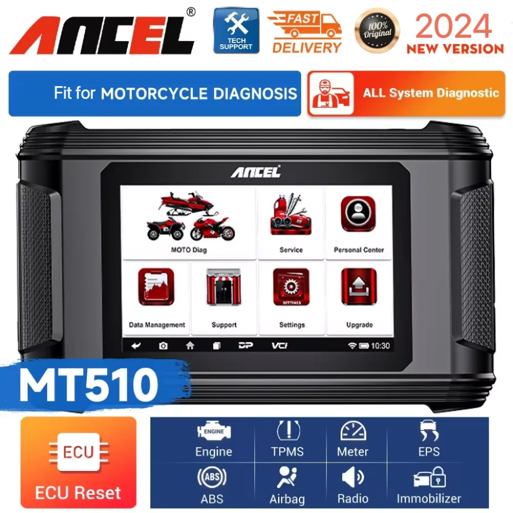 

Диагностический сканер ANCEL MT510, для мотоциклов BMW/DUCATI/Harley, OBD2, 30 + функций, считыватель кодов
