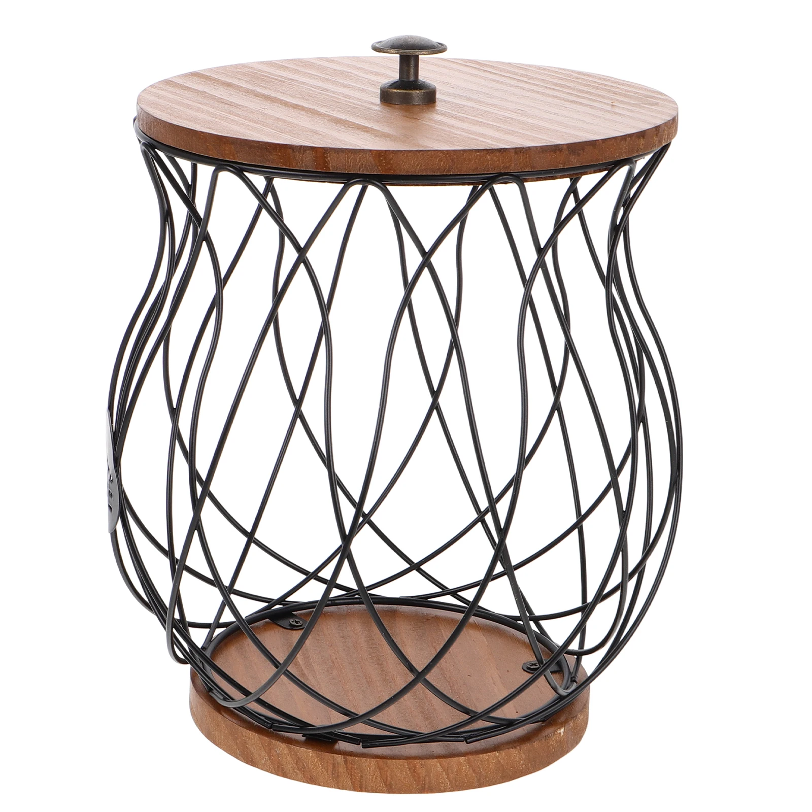 

Coffee Storage Basket Capsules Home Kitchen Organizer Black Iron Large Holes Desktop Fruit Snack HOLDER Tea Canister