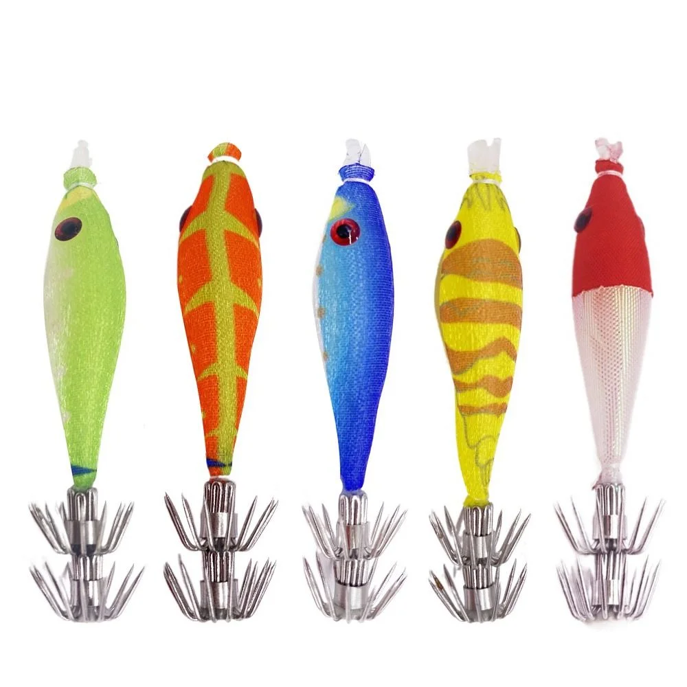 2 Stück Tintenfisch Jigs Blei Sinker leuchtende Körpers imulation kleine Goldfisch Holz Garnelen Köder 68mm 4g künstliche Köder Rock Fishing Tack