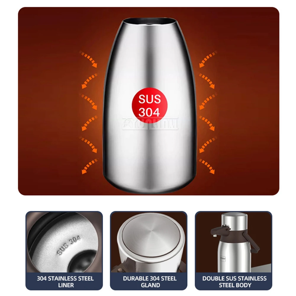 Thermal Insulation Kettle Double-layer Press Type Insulated Kettle Stainless Steel Water Bottle HP3325