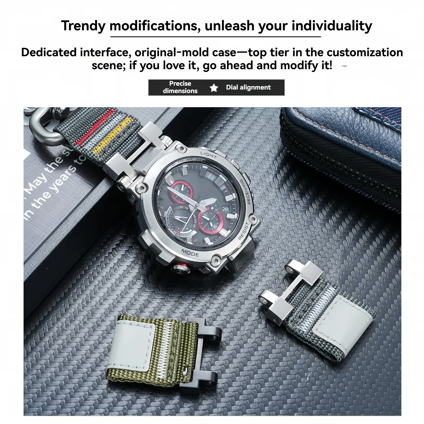 Suitable for Casio G_SHOCK series watchband MTG_B1000 G1000 modified and upgraded nylon canvas strap replacement accessories