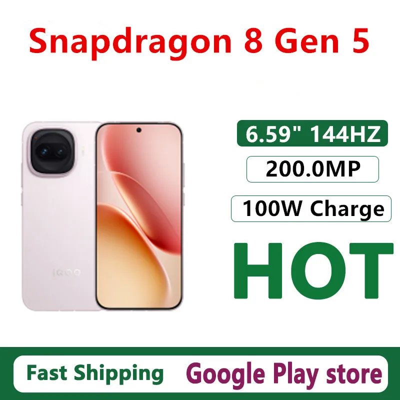 T�l�phone mobile original Vivo Iqoo Z11 Turbo, �cran AMOLED 6,59 pouces 144 Hz, cam�ra 200,0 MP, �tanche IP69, charge 100 W, Snapdragon 8 Gen 5 OTA