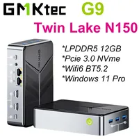 GMKtec G9 Twin Lake N150 Mini PC Windows 11 Pro LPDDR5 12GB PCie3.0 NVMe SSD Wifi6 BT5.2 Triple Screen Display Desktop Mini PC