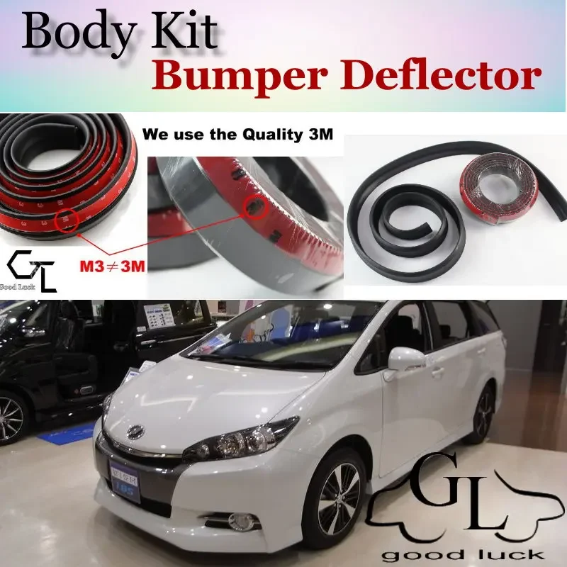 For TOYOTA Wish Bumper Lip / Front Spoiler Deflector / Body Kit / Strip Skirt / Car Scratch Proof Adhesive Strip