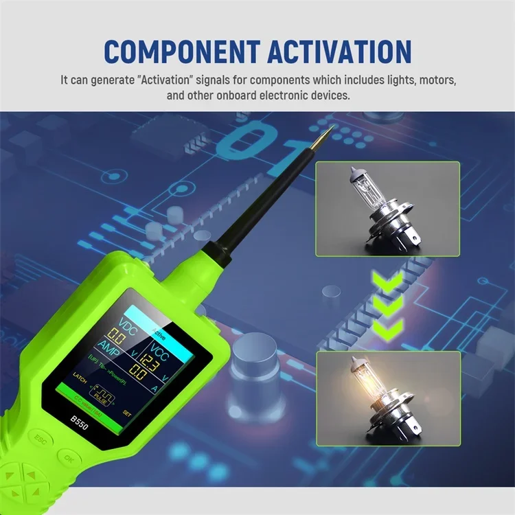 2026 سعر المصنع MRCARTOOL B550 12 فولت نظام السيارات أداة تشخيصية مسبار الطاقة سيارة جهاز فحص الدائرة الكهربائية