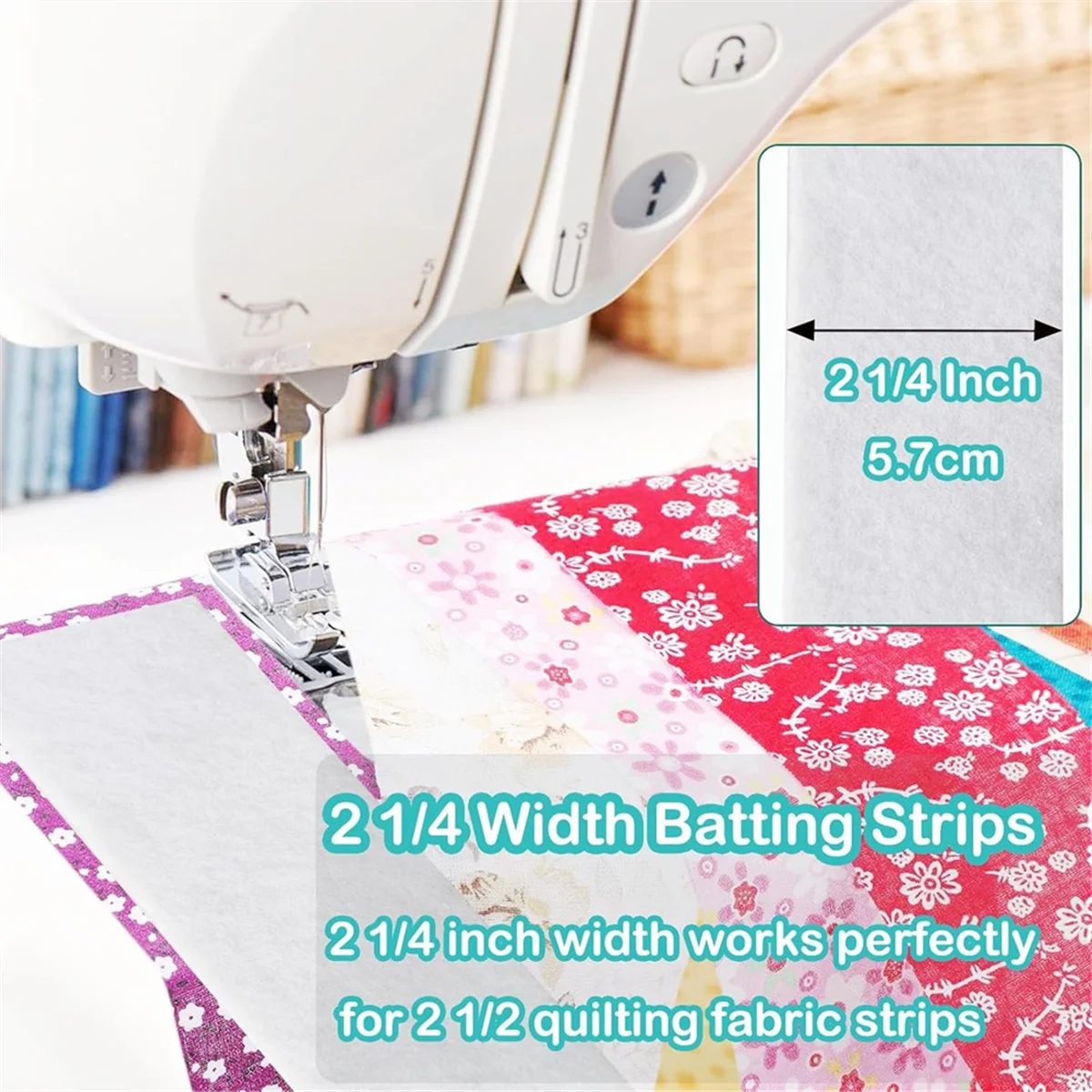 

2Roll Jelly Roll Batting Strip 2 1/4In Cotton Blend Fleece Batting on A Roll Total 70Yard for Jelly Roll Rugs,Throw Rugs HOT