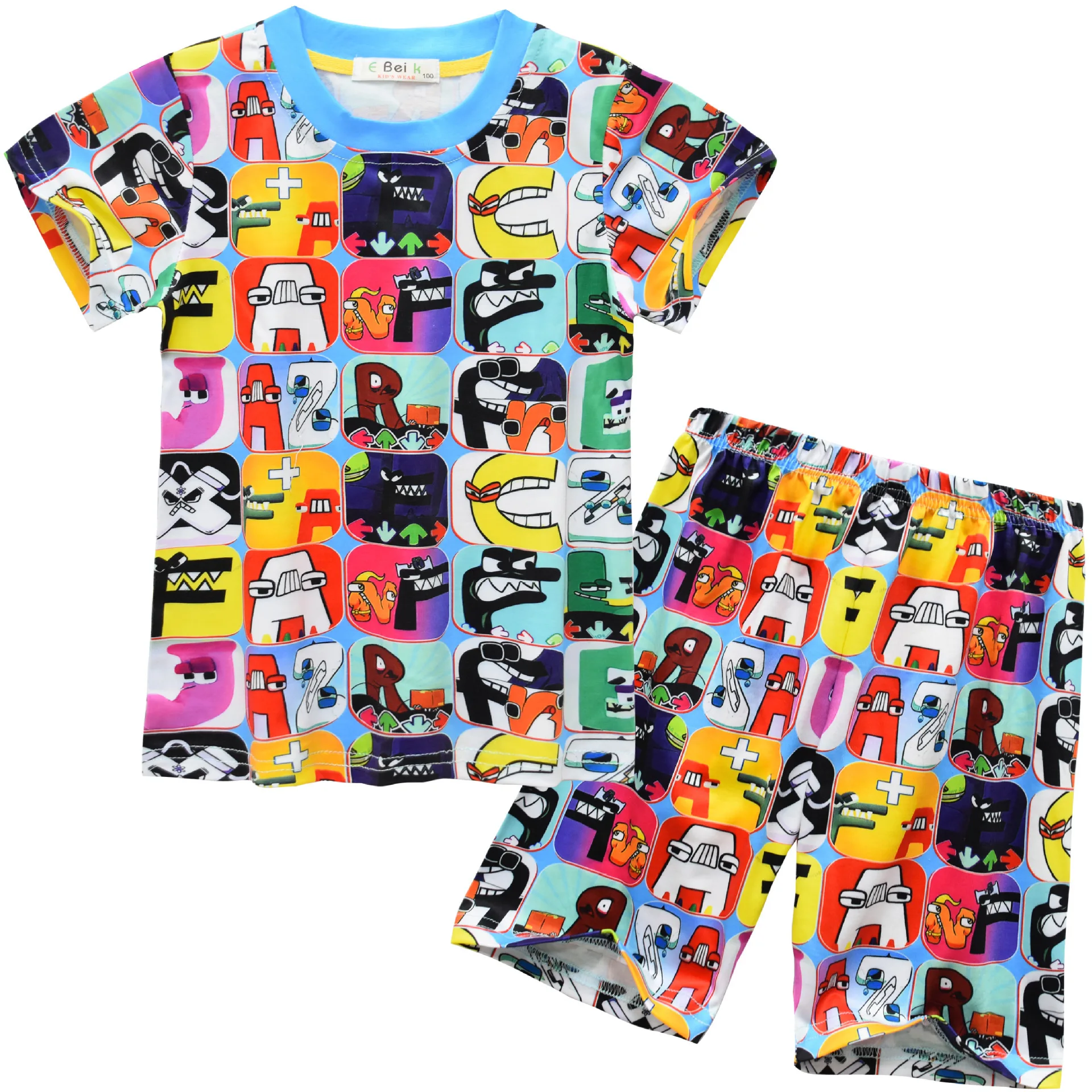 

Alphabet Lore Clothing Children's Fashion Short Sleeves Children's Casual Home Clothing Sets Children's Clothes