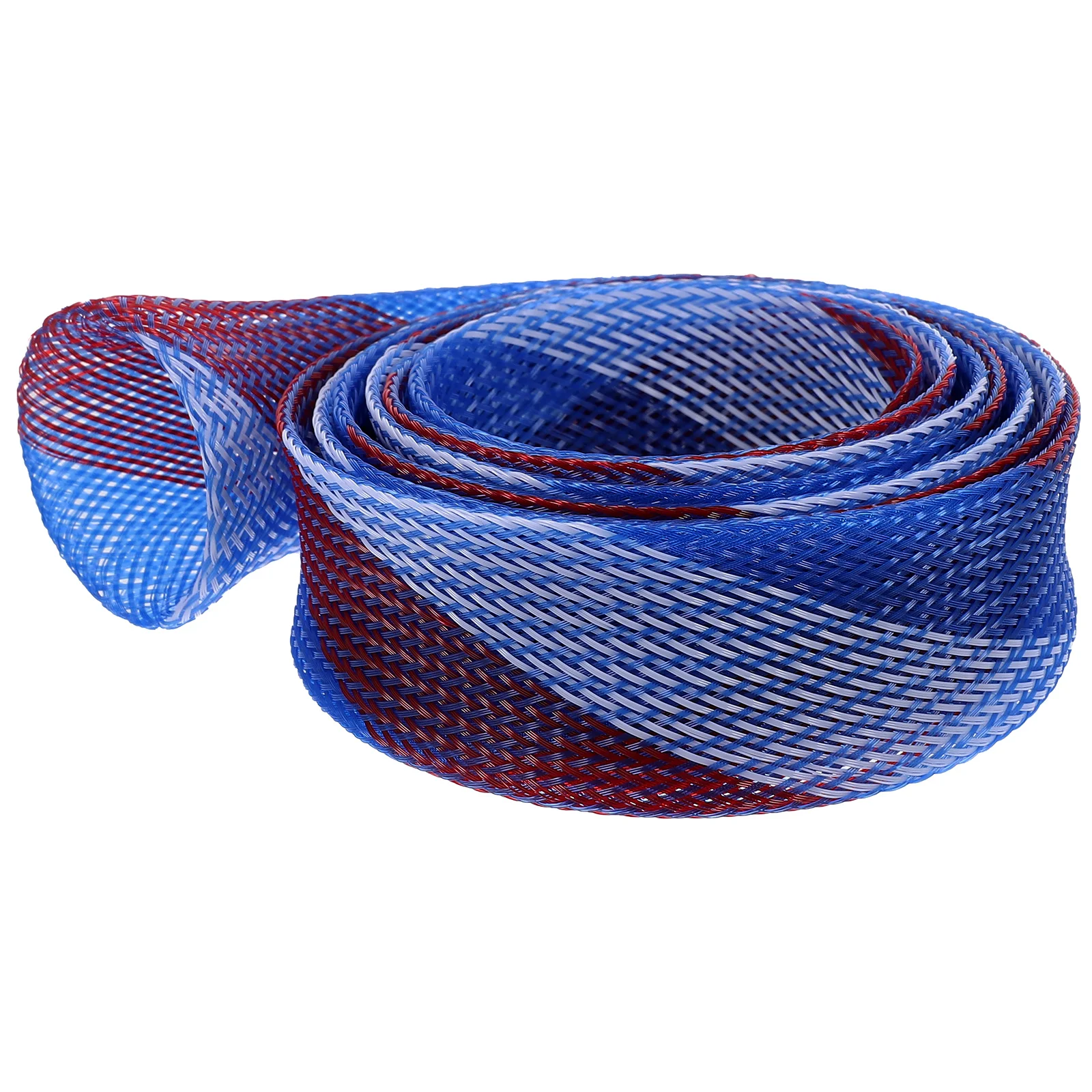 

1.6M 3.5Cm Expandable Braided Sleeve Wearproof Pet Network Heat Resistant Fishing Rod Protection Light Red