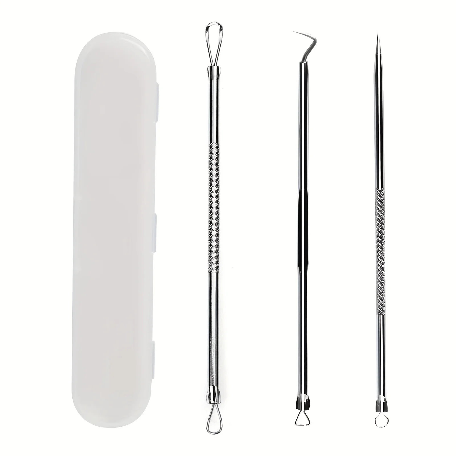 Ferramenta popper de espinhas 3 peças, extrator de espinhas de aço inoxidável, pinça de cravo, kit de remoção de acne extrator de comedões para manchas,