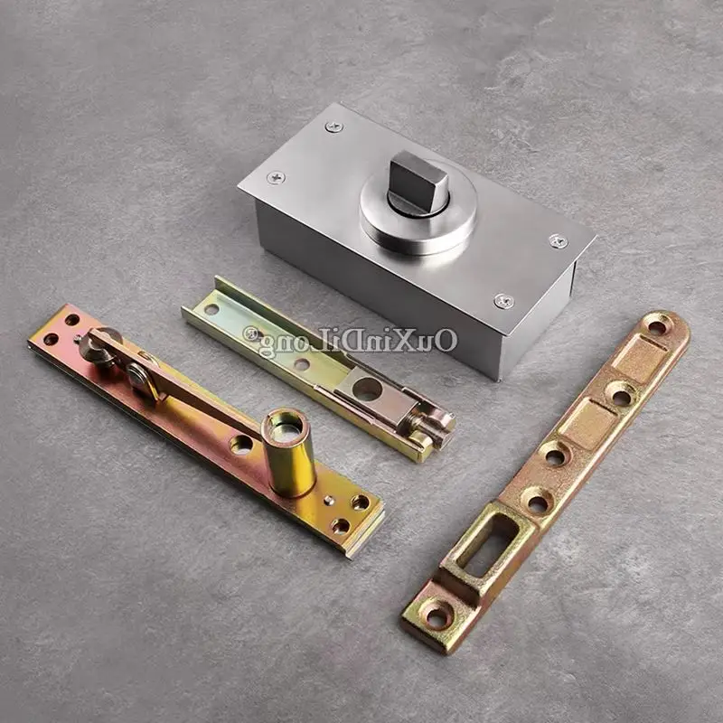 HOT 1Set Heavy Duty Positioning Door Pivot Hinges 360° Rotation Invisible Hidden Floor Spring Door Hinges Install Up and Down