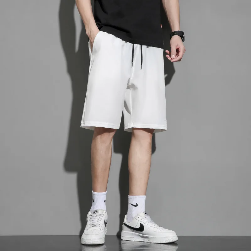 

Мужская удобная повседневная одежда из ледяного шелка пять четвертей, летняя модная свободная дышащая прямая штанина Ci Walk с высокой талией