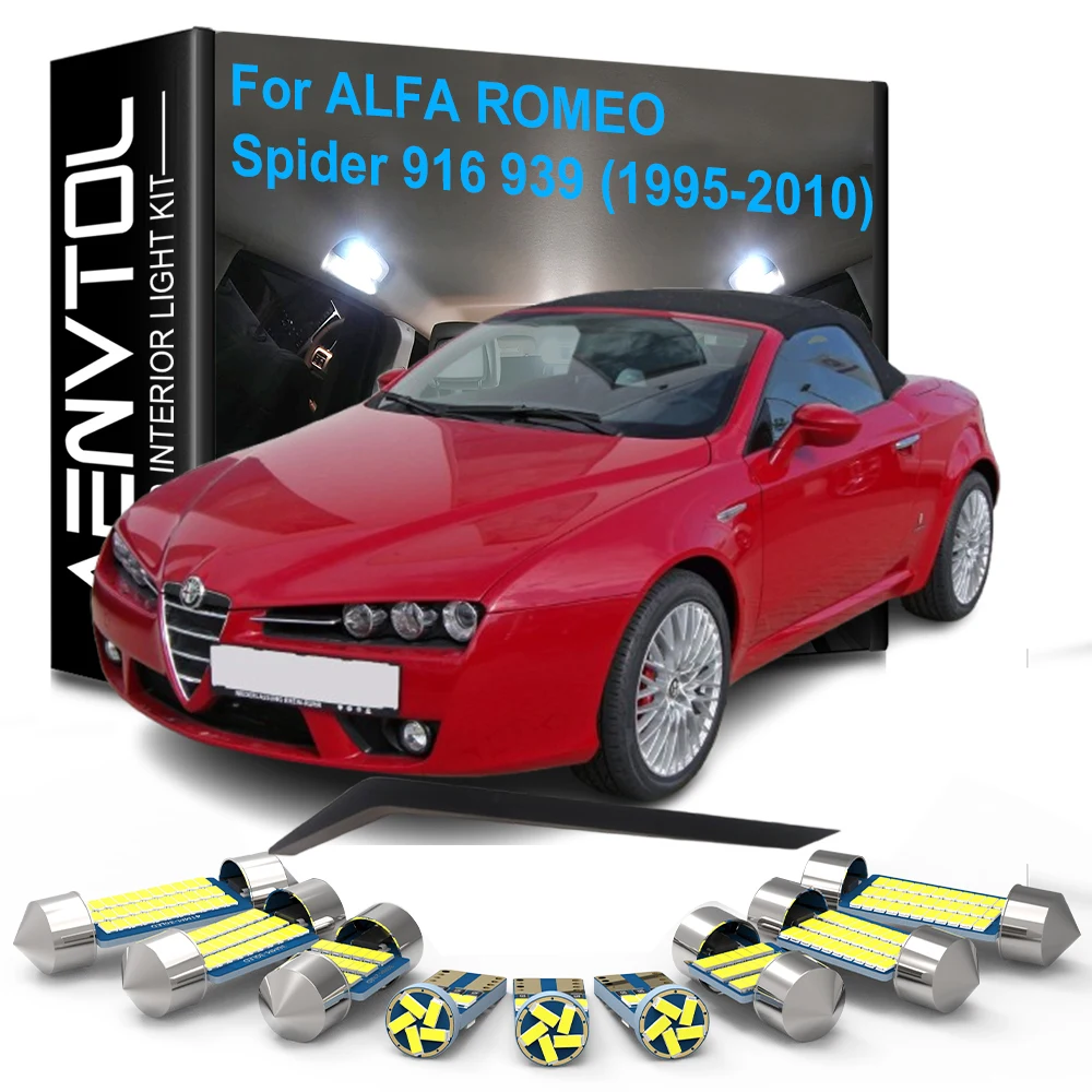 Auto-LED-Innenbeleuchtung Canbus für Alfa Romeo Spider 916 939 1995-2010 Fahrzeug-Deckenleuchte Kartenleselampe Kofferraum- und Handschuhfachbeleuchtung