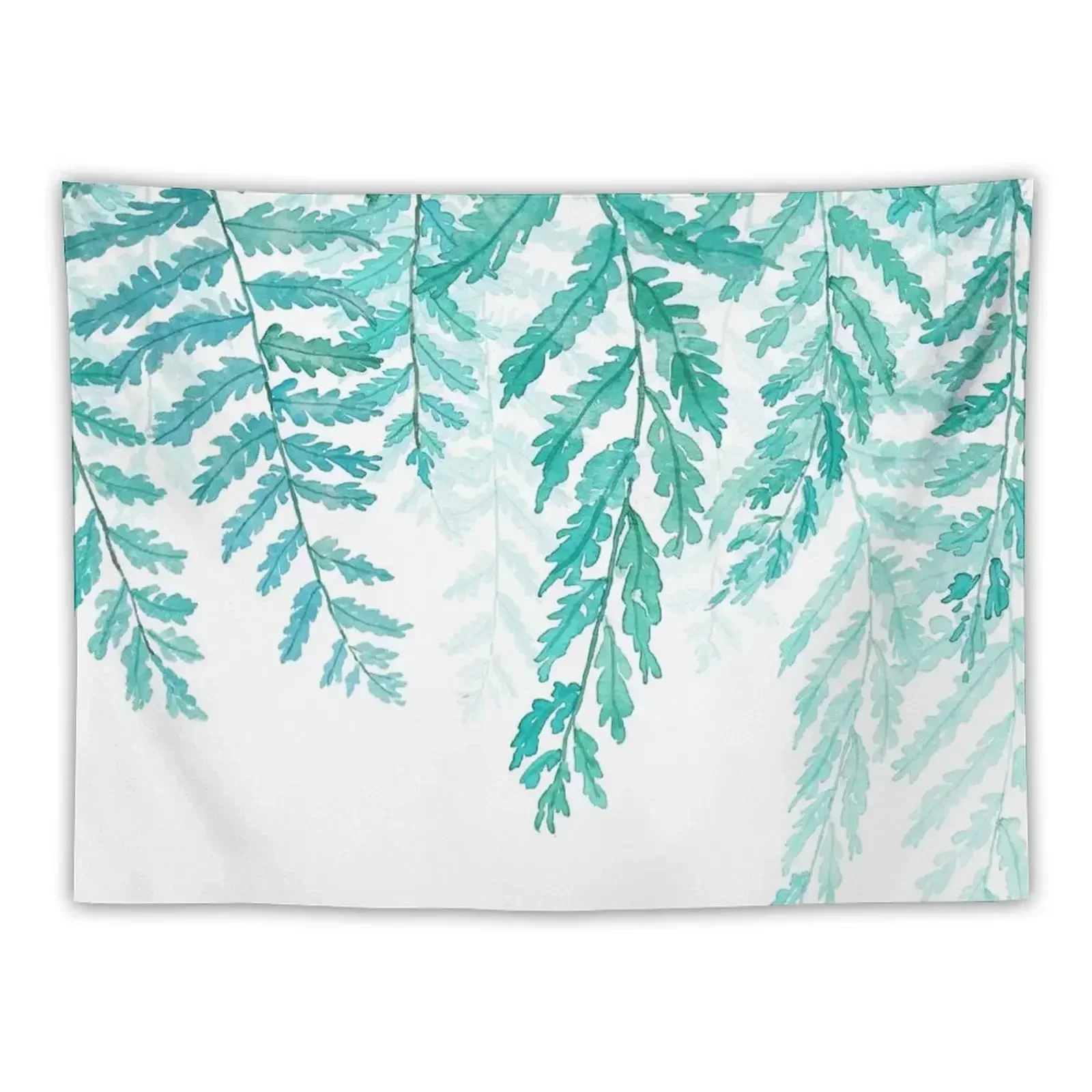 

green fern top to bottom watercolor Tapestry Things To Decorate The Room Decoration Home Aesthetic Room Decorations Tapestry