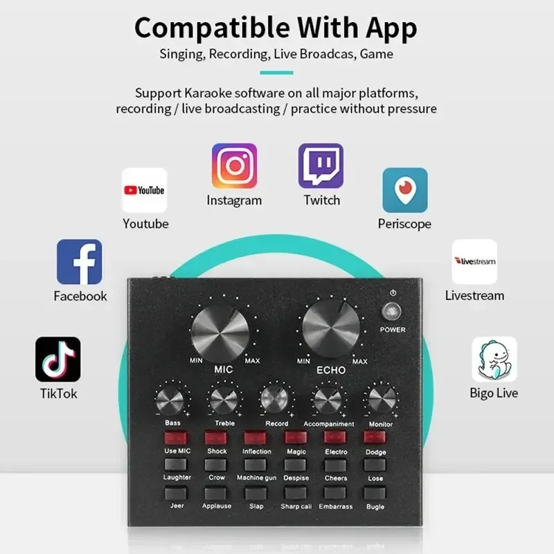 ل BM800 V8 مجموعة كارت الصوت المهنية مكثف الصوت هيئة التصنيع العسكري استوديو الغناء ل كاريوكي بودكاست تسجيل البث المباشر