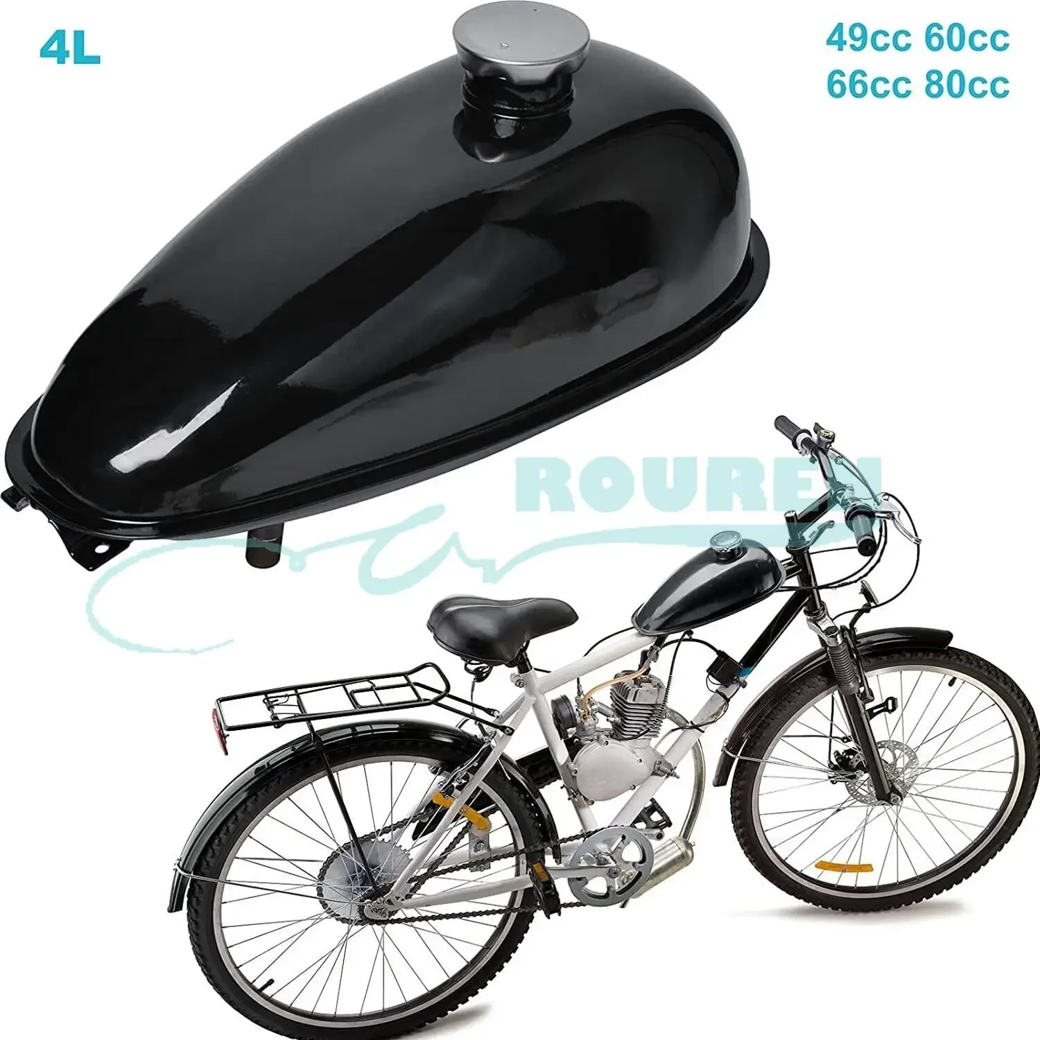 2L 3L 4L Fuel Gas Tank Petcock Cap 49cc 50cc 60cc 66cc 80cc Engine Moto Bike for Motorized Bicycle V3 Replacement Modified Parts