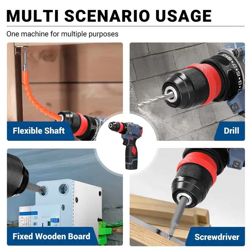 Perceuse sans balais au Lithium et tournevis électrique, outil électrique multifonction 2 en 1 pour l'installation d'appareils de meubles ménagers