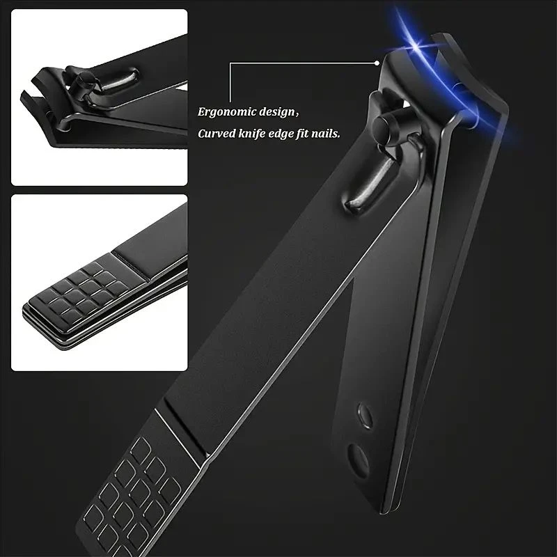 Large Opening Nail Clipper Set Stainless Steel Manicure Kit with Eyebrow Clip Unisex  Grooming Tools for Travel Daily Use