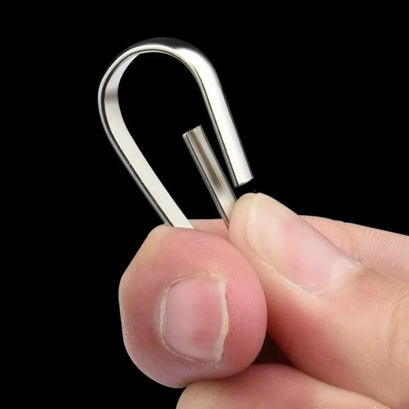 10-50Pcs Stainless Steel Spring Clip Hooks Keychain Lanyard Snap Hooks Buckle Key Ring Zipper Hanging Buckle DIY Accessory