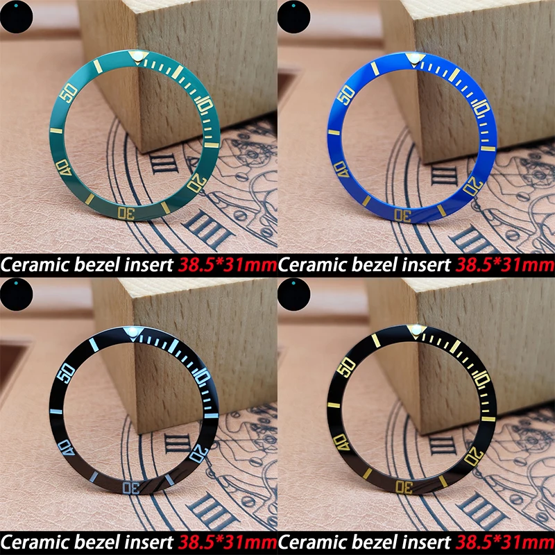 

38,5*31 мм безель для часов керамическое кольцо синий черный зеленый мужские часы вставка кольцо сменные аксессуары
