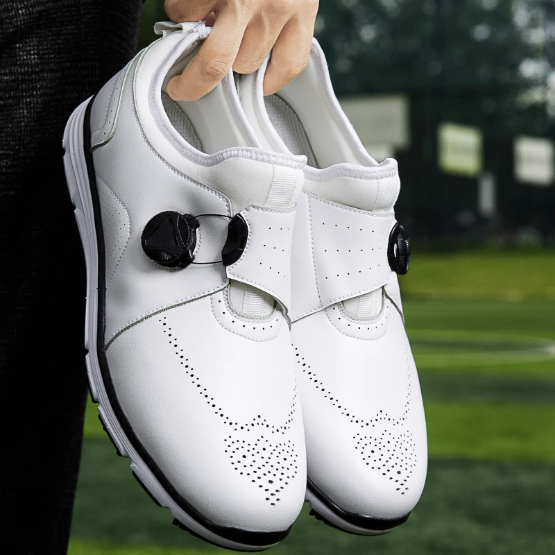 Men's Fashion Golf Shoes Walking Shoes Waterproof Leather Golfer Sports Shoes Non-Slip Leather Sports Outdoor Sneakers