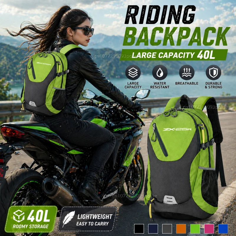 

For Kawasaki ZX25R ZX-25R ninja zx 25r 2020 2021 2022 Large Capacity WaRacing travel Men waterproof Backpack Bag Motorcycle Gift